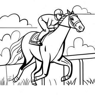 Kentucky Derby Horse Racing Coloring Page 10316-8475