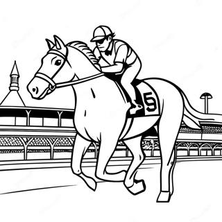 Kentucky Derby Horse Racing Coloring Page 10316-8476