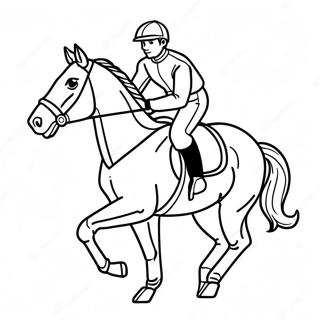 Elegant Jockey On Horse Coloring Page 10317-8477