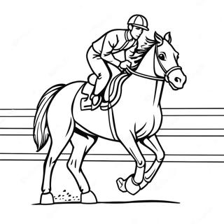 Elegant Jockey On Horse Coloring Page 10317-8478