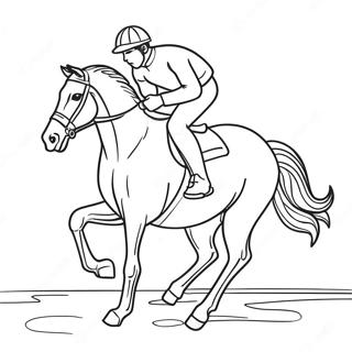 Elegant Jockey On Horse Coloring Page 10317-8480