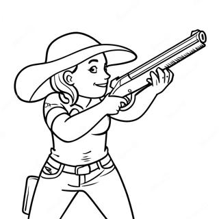 Shelly With Her Shotgun Coloring Page 1032-825