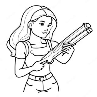 Shelly With Her Shotgun Coloring Page 1032-827