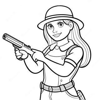 Shelly With Her Shotgun Coloring Page 1032-828