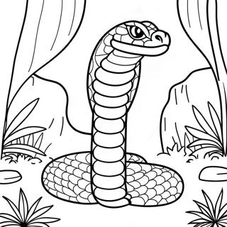 Majestic King Cobra In Jungle Coloring Page 10337-8493