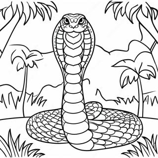 Majestic King Cobra In Jungle Coloring Page 10337-8496