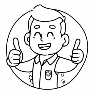 Vault Boy Thumbs Up Coloring Page 10347-8501