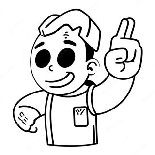 Vault Boy Thumbs Up Coloring Page 10347-8502