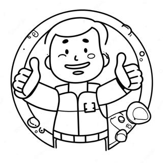 Vault Boy Thumbs Up Coloring Page 10347-8503