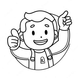 Vault Boy Thumbs Up Coloring Page 10347-8504