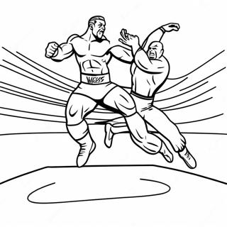 Wwe Wrestler Jumping On Opponent Coloring Page 10357-8511