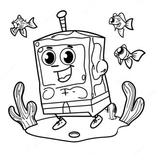 Spongebob Squarepants Underwater Adventure Coloring Page 10378-8517