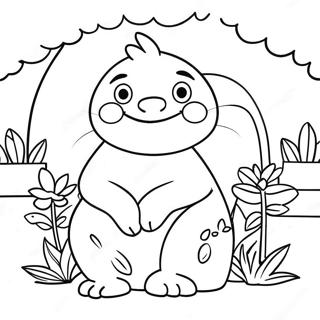 Banban Characters In The Garden Coloring Page 10398-8533