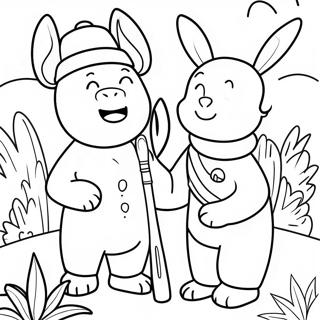 Banban Characters In The Garden Coloring Page 10398-8534