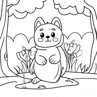 Banban Characters In The Garden Coloring Page 10398-8536