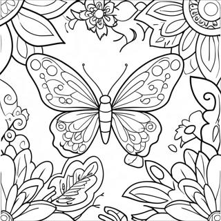 Flower Butterfly Coloring Page 10417-8546