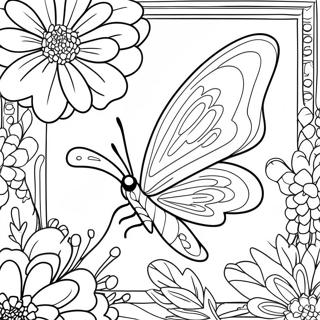 Flower Butterfly Coloring Page 10417-8547