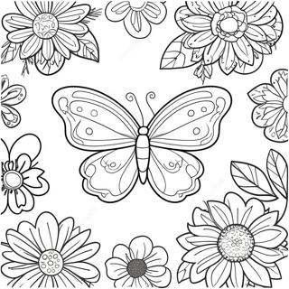 Flower Butterfly Coloring Page 10417-8548