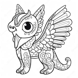 Colorful Alebrije With Wings Coloring Page 10428-8557