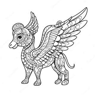 Colorful Alebrije With Wings Coloring Page 10428-8559