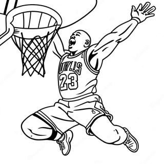 Michael Jordan Dunking Coloring Page 10448-8573