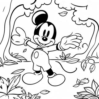 Mickey Mouse In Autumn Leaves Coloring Page 10468-8589