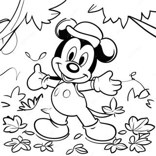 Mickey Mouse In Autumn Leaves Coloring Page 10468-8590