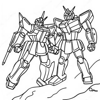 Gundam Battle Scene Coloring Page 10488-8606