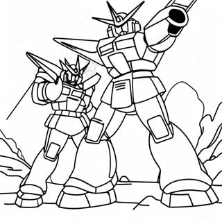 Gundam Battle Scene Coloring Page 10488-8608