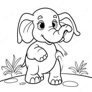 Playful Drunk Elephant Coloring Page 10498-8616