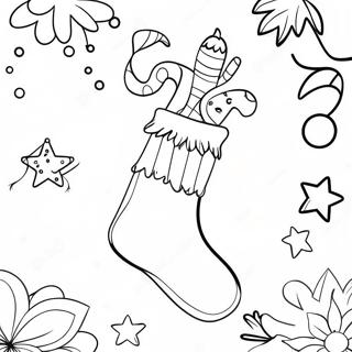 Festive Christmas Stocking Coloring Page 10508-8621