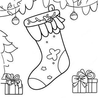 Festive Christmas Stocking Coloring Page 10508-8622