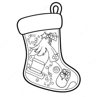 Festive Christmas Stocking Coloring Page 10508-8623