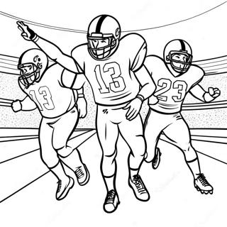 Football Players Celebrating Touchdown Coloring Page 10518-8629