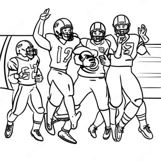 Football Players Celebrating Touchdown Coloring Page 10518-8630