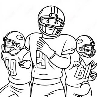 Football Players Celebrating Touchdown Coloring Page 10518-8632