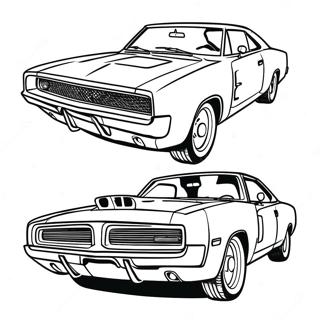 Dodge Charger Classic Muscle Car Coloring Page 1051-839