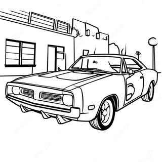 Dodge Charger Classic Muscle Car Coloring Page 1051-840