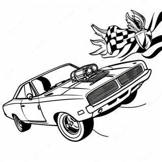 Dodge Charger Racing Action Coloring Page 1052-841