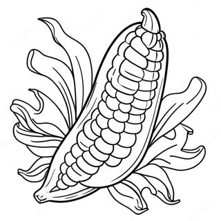 Happy Corn Cob Coloring Page 10558-8661