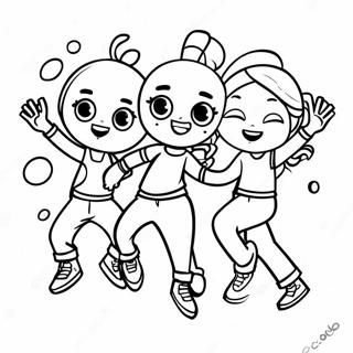 Dancing Tik Tok Characters Coloring Page 10578-8679