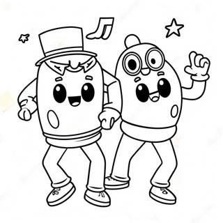 Dancing Tik Tok Characters Coloring Page 10578-8680