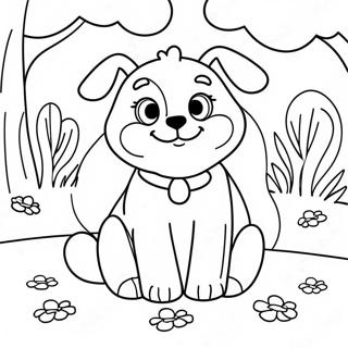 Cute Puppy Playing In The Park Coloring Page 10588-8687