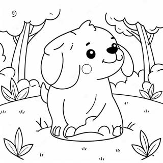 Cute Puppy Playing In The Park Coloring Page 10588-8688