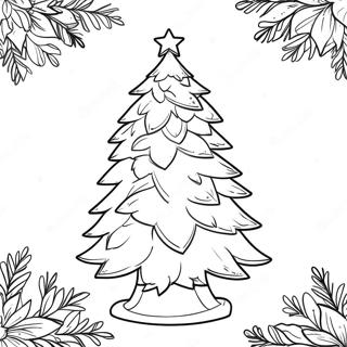 Vintage Christmas Tree Coloring Page 10607-8698