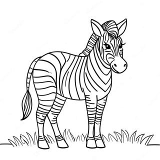 Zebra With Colorful Stripes Coloring Page 10618-8709