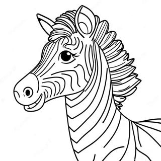 Zebra With Colorful Stripes Coloring Page 10618-8710