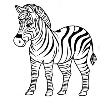 Zebra With Colorful Stripes Coloring Page 10618-8711