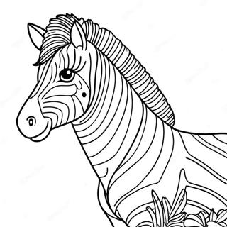 Zebra With Colorful Stripes Coloring Page 10618-8712