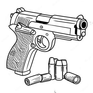 Realistic Handgun Coloring Page 1062-849